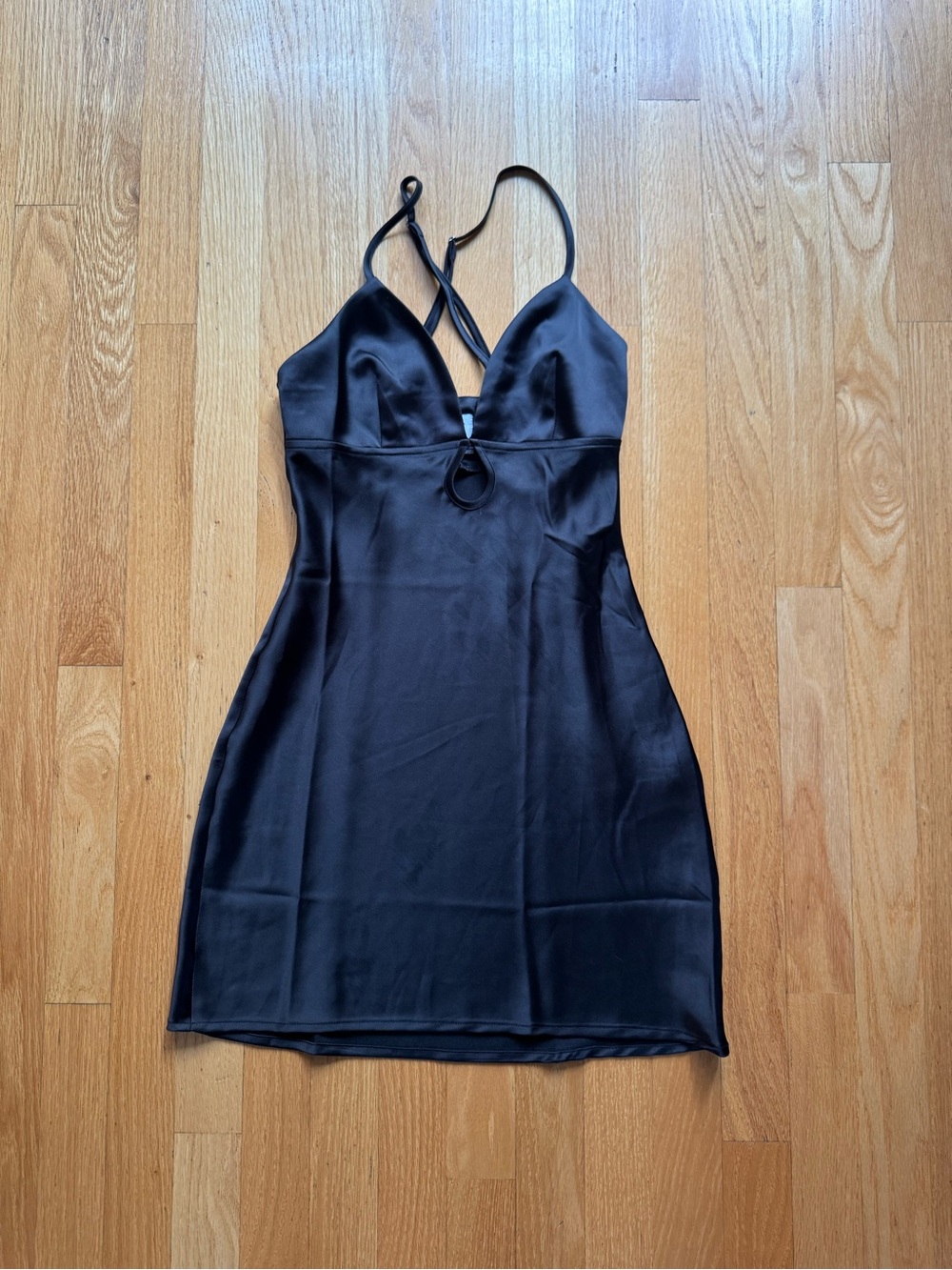 Princess Polly Black Mini Dress with Adjustable Crossing Straps